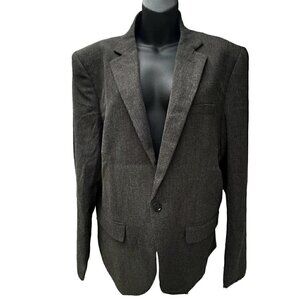 NWT WULFUL Dark Heather Gray Front One Button Single Breasted Blazer Men’s L